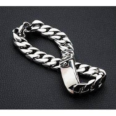 Sterling Silver Iced Out Prong Chain Bracelet Diamond Cuban Link Bracelet